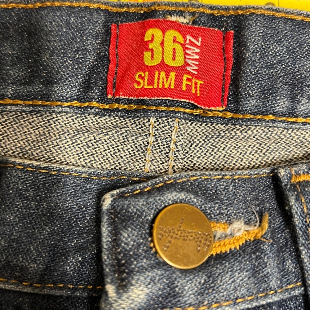 Wrangler 36MWZ Slim Fit Mens Jeans Blue Denim Western‎ Cowboy 30x29 - Picture 5 of 8